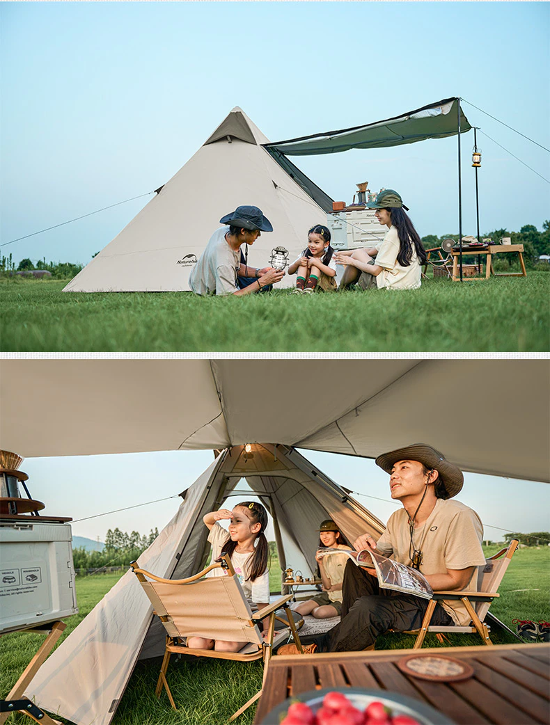 Cheap Goat Tents  2022 New Outdoor Camping Pyramid Four sided Automatic Tent One piece Tent Pole Five sided Breathable Tent Sun Tent   